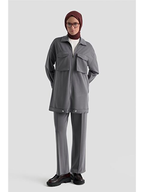 ARMİNE Taş İşlemeli Örme Takım 25Kd2804 Antrasit - S000508570-29666