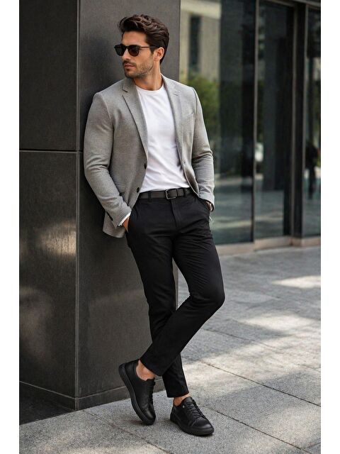 Muggo JUNO Hakiki Deri Bağcıklı Erkek Günlük Spor Ayakkabı