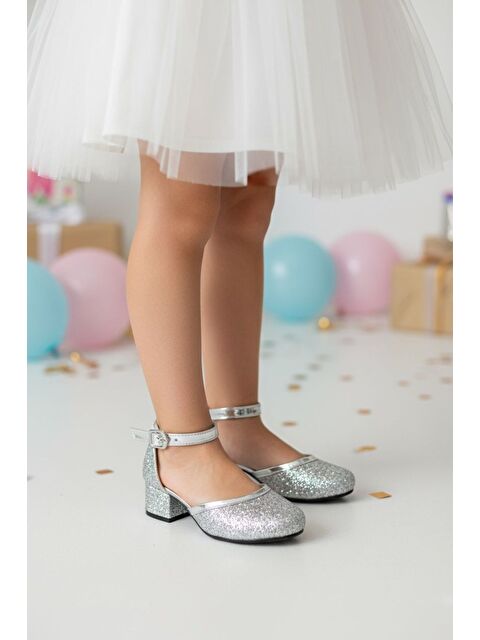 GÖRKEM BEBE AYAKKABI VE TEKSTİL Kız Çocuk Gümüş Abiye Ayakkabı - S000499845-37228
