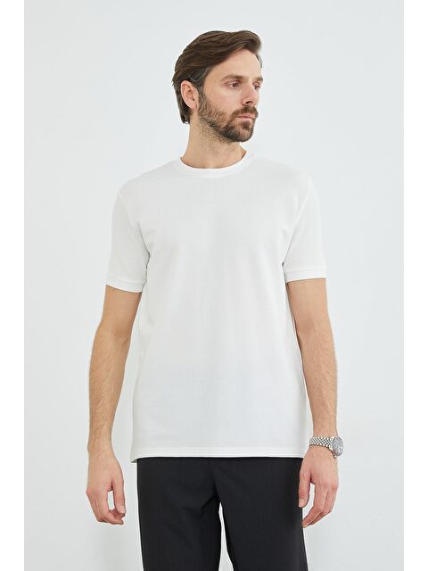 Fullamoda Petek Kumaş Bisiklet Yaka Tişört