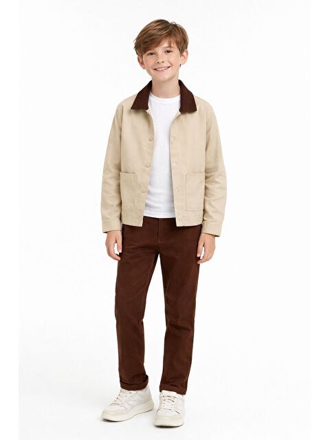 Cansın Mini Krem Uzun Kol Çıtçıtlı Ceketli Badili Erkek Çocuk Pantolonlu 3lü Takım 23618 - S000513681-19966