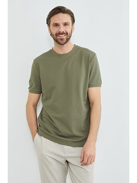 Fullamoda Petek Kumaş Bisiklet Yaka Tişört