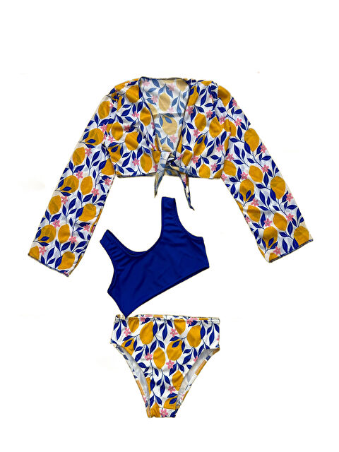 Modanino Kız Çocuk Pareolu 3'lü Mayo Takımı (Alt+Üst+Pareo) 3-10 Yaş 12264 - S000417451-21164