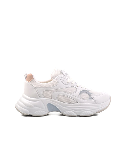 Ayakmod Beyaz Mavi Fileli Kadın Spor Ayakkabı 164 G - S000349360-17219