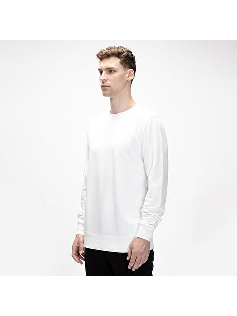 Bad Bear Corner Erkek Beyaz Bisiklet Yaka Sweatshirt - S000504618-20063