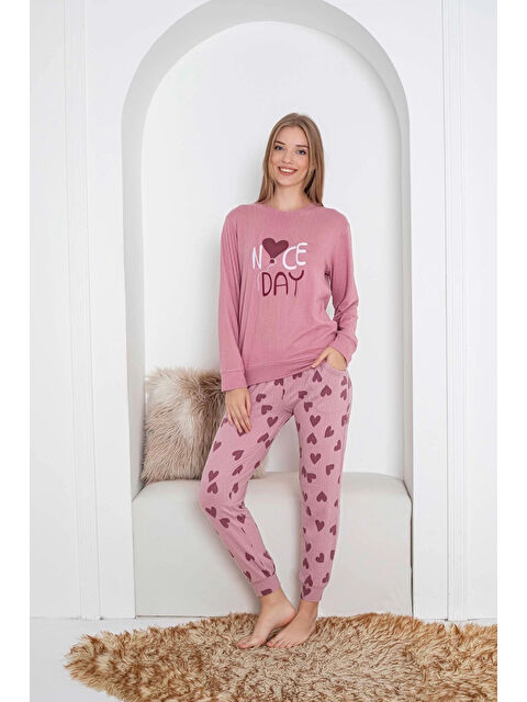 Myhanne Desenli Kadın Pijama Takımı 2081 - S000457709-23490