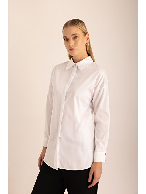 AKER Beyaz Pamuk Gömlek
