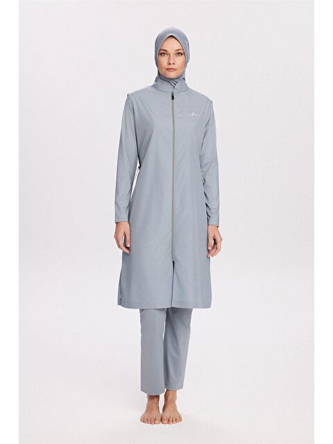 Haşema Açık Mavi Jileli 5 Parça Tam Tesettür Mayo Takımı 6025 - S000386649-26313