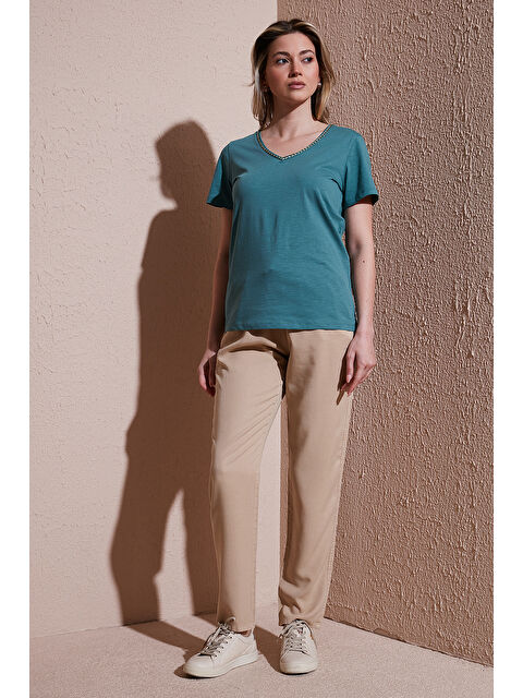 Fashion Friends Comfort Fit Yüksek Bel Düz Paça Pantolon 25Y0477K1 - S000375395-19928