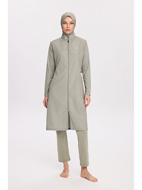 Haşema Yeşil Jileli 5 Parça Tam Tesettür Mayo Takımı 6025 - S000386649-34206