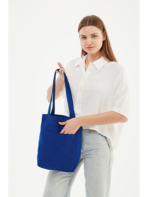 Bagg 2 Cepli Saks Mavi Gabardin Çanta - S000370193-23710