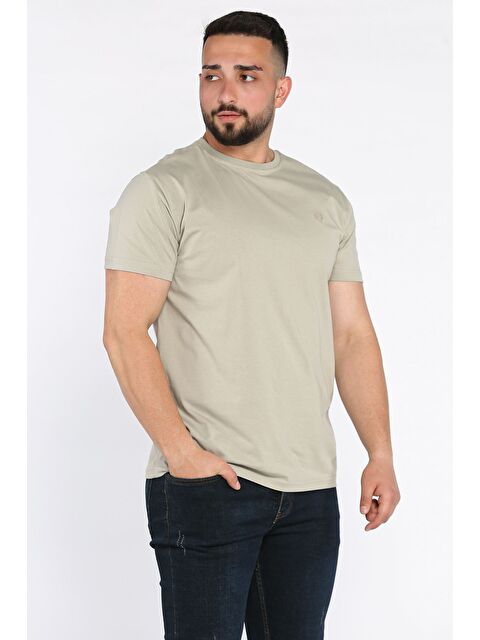 Mishar İtalia Bisiklet Yaka Nakışlı Erkek Tişört - S000399497-20600