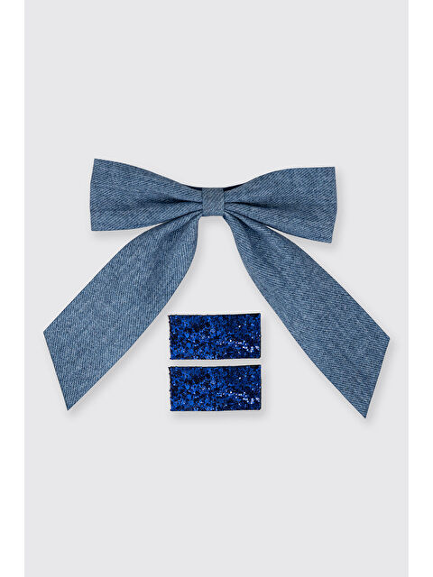 Panço Kız Çocuk Mavi Lastik Toka Seti - S000525947-17234