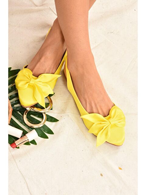 Fox Shoes Sarı Kumaş Kadın Babet H726809004 - S000031749-20072