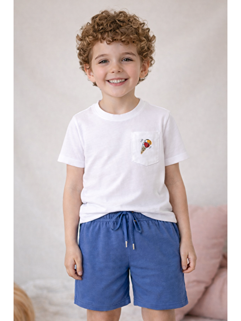 Katia And Bony Erkek Çocuk Floral Dondurma Desenli Şortlu Pijama Takımı - S000510822-19965