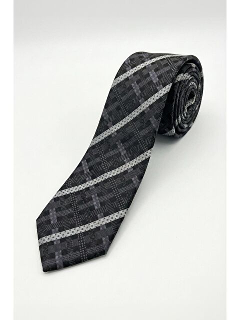 Sabri Özel Siyah %100 Mikrofiber Erkek Kravat