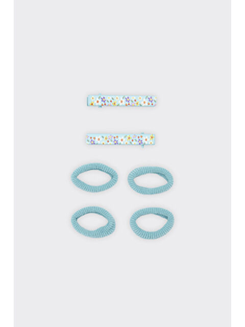 Panço Kız Çocuk Mavi Lastik Ve Pens Toka Set - S000523633-17234