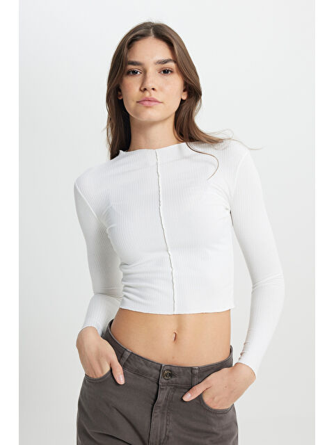 Wrangler Regular Fit Normal Kesim Bisiklet Yaka Beyaz Uzun Kollu Tişört - S000530650-20063