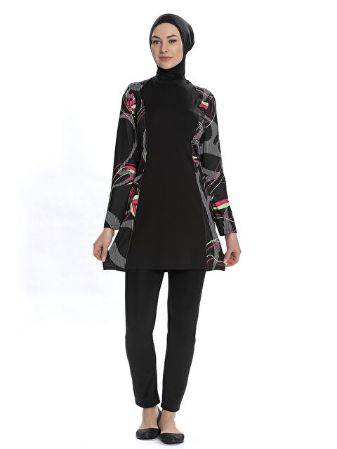 Remsa Elastanlı Tam Kapalı Tesettür Mayo 266 01 Siyah - S000347006-19351