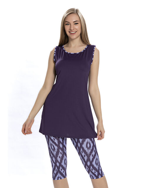 Remsa Sıfır Kol Taytlı Yarı Kapalı Mayo 3151-23 Mor - S000347007-20042