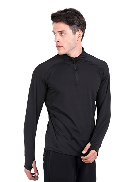 THERMOFORM Extreme Yarım Fermuar Sweatshirt Heat SİYAH - S000532254-19351