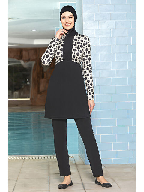 Remsa Elastanlı Tam Kapalı Tesettür Mayo 1271 181 Siyah - S000347009-19351