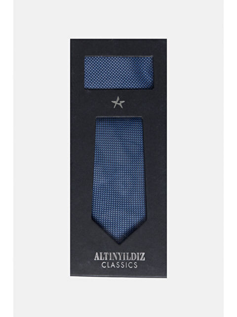 Altınyıldız Classics Erkek Mavi-Lacivert Kravat-Mendil Set - S000517899-1342