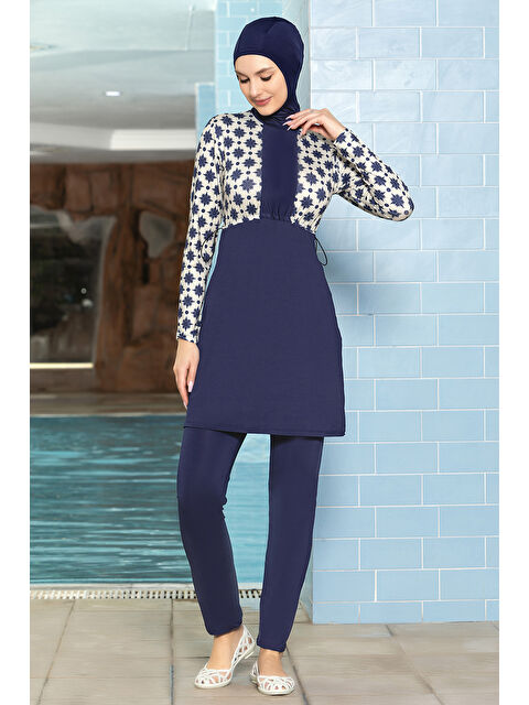 Remsa Elastanlı Tam Kapalı Tesettür Mayo 1271 180 Lacivert - S000347009-21164