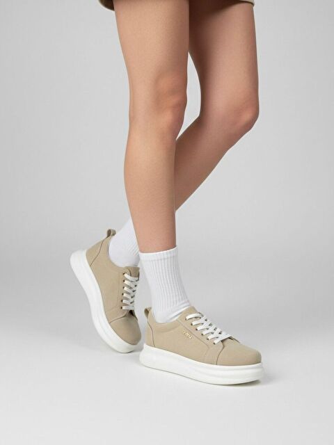 marinarosse Kadın Less Bej Süet Kalın Tabanlı Ortopedik Günlük Sneaker - S000509035-19927