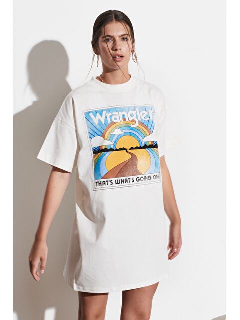 Wrangler Slim Fit Dar Kesim %100 Pamuk Kısa Kollu Beyaz Elbise - S000530659-20063