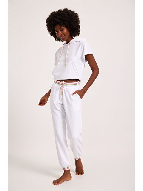 Katia And Bony Fun Giraffe Kadın Havlu Pijama Altı Beyaz - S000324392-20063