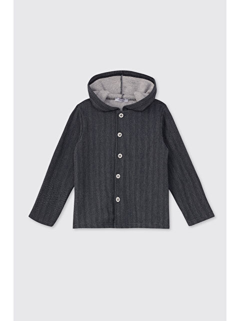 Panço Erkek Çocuk Kapüşonlu Lacivert Örme Ceket - S000525968-21164