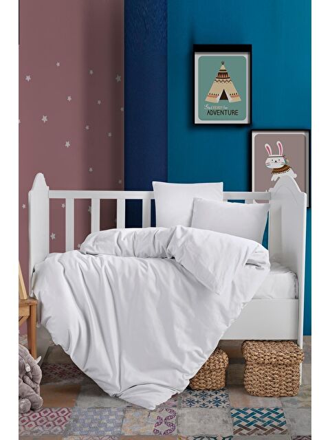 Varol Bebek Pamuk Saten Nevresim Takımı Beyaz - S000498014-20063