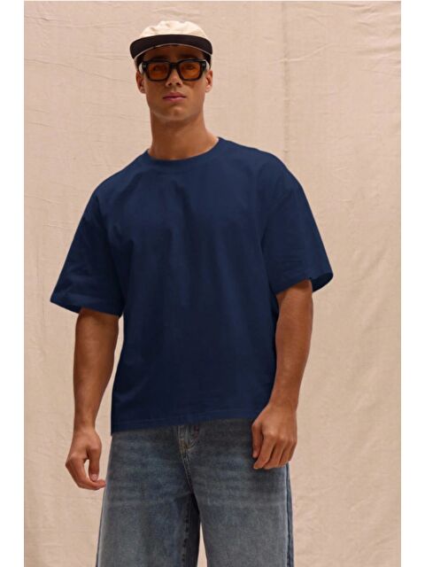 Tarz Cool Erkek %100 Organik Pamuklu Kalın Dokulu Comfort Fit Bisiklet Yakalı T-shirt