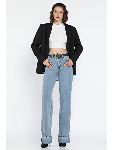 Gülseli Duble Paça Kadın Mom Jean Pantolon - S000365004-17234