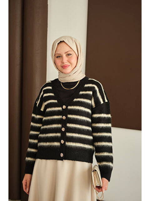 Locco Moda Kadın Kısa Triko Hırka Siyah - S000485776-19351