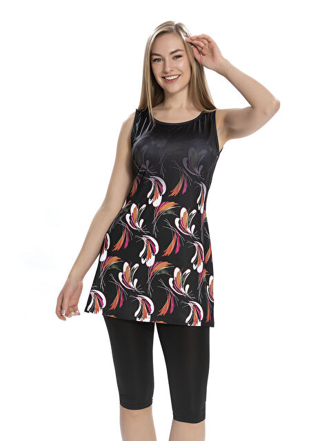 Remsa Sıfır Kol Taytlı Yarı Kapalı Mayo 162-01 Siyah - S000375812-19351