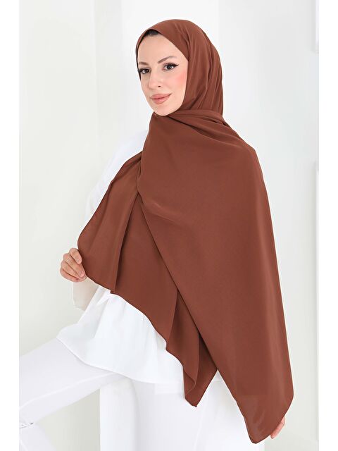 Tofisa Medine İpeği Şal Kahve - 27852-KAHVE - S000463372-19413