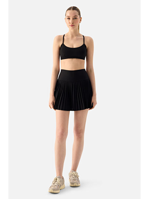 Superstacy Elira Pilili Siyah Tenis Eteği - S000404004-19351