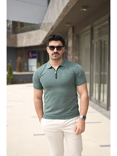 Jane's Erkek Polo Yaka Fermuar Detaylı Tişört - S000528313-18194