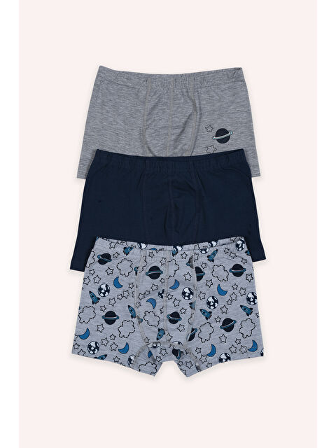 Panço Erkek Çocuk Uzay Desenli 3'lü Boxer Seti - S000525983-23173