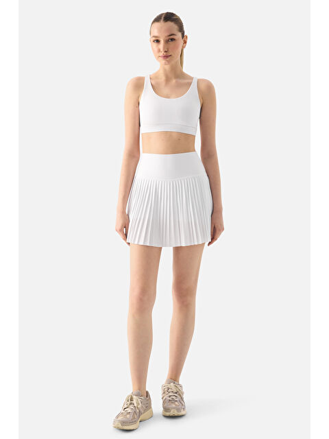Superstacy Elira Pilili Beyaz Tenis Eteği - S000404007-20063