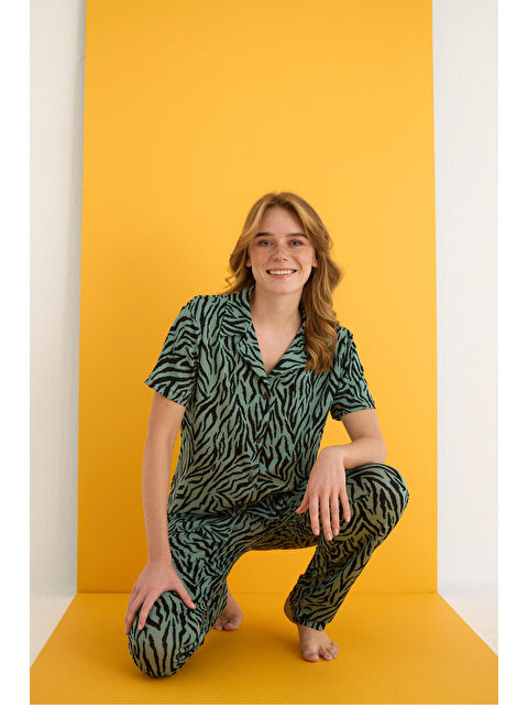 Elitol Helen Düğmeli Pijama Takımı 7001-2 - S000362458-37472