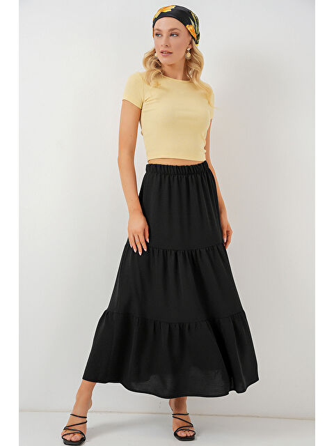 Bigdart Kadın Ayrobin Uzun Etek 8048 - Siyah - S000393287-19351