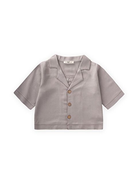 CİGİT Keten Kalın Taba Dikişli Ceket 2-7 Yaş A Gri - S000464169-22875