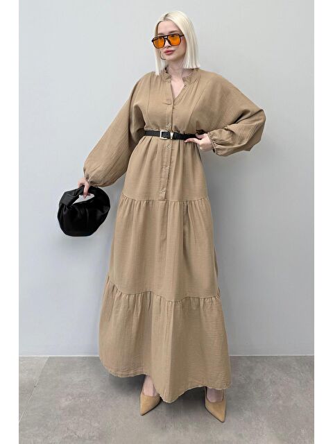 Madmext Vizon Uzun Kollu Düğmeli Elbise Mg2433 - S000393498-26429