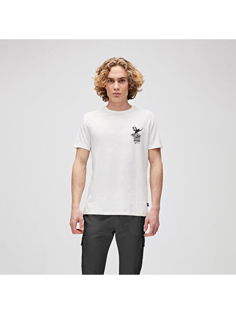 Bad Bear Fish Dream Erkek Bej Yuvarlak Yaka Tişört - S000529872-19928