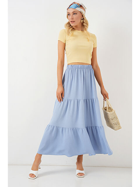 Bigdart Kadın Ayrobin Uzun Etek 8048 - Mavi - S000393287-17234