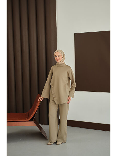 Locco Moda Kadın Dik Yaka Takım Yeşil - S000485780-18194