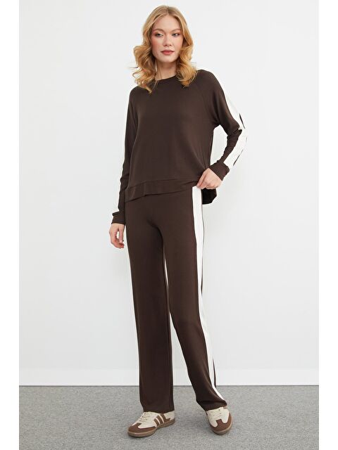 Fullamoda Basic Bisiklet Yaka Şeritli Modal 2 Li Takım - S000490943-19413